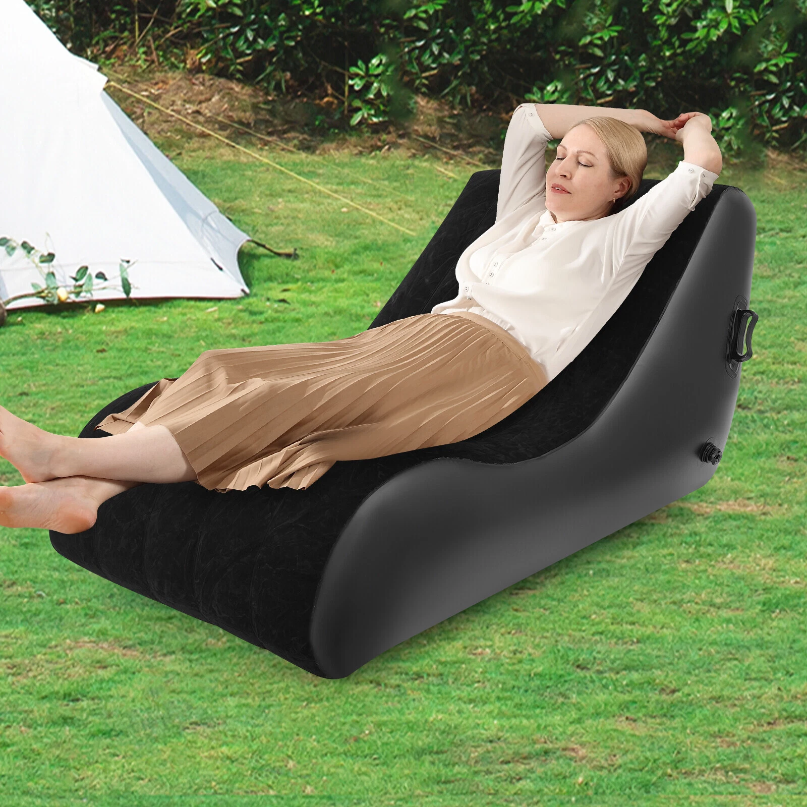 Waterproof PVC Sofa Bed Inflatable Sofa Bed S-shap